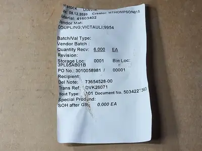 New | in-Stock VICTAULIC NO. 50 Parts (Hydraulics and Pneumatics) British Columbia CA | Lenmark #1440625