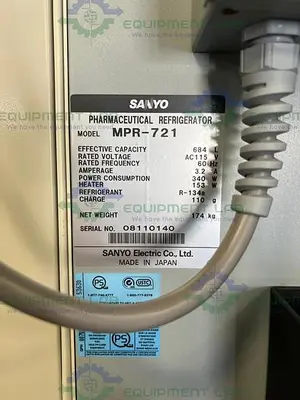 USED SANYO MPR-721 LARGE CAPACITY PHARMACEUTICAL +4°C REFRIGERATOR 115V 24.2 CU. FT.