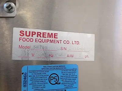 USED 2014 SUPREME FOOD EQUIPMENT SHT48