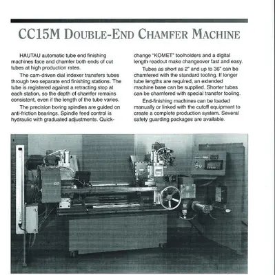 HAUTAU MODEL #CC15M DOUBLE END CHAMFER MACHINE: STOCK #10957