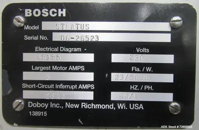 USED BOSCH STRATUS