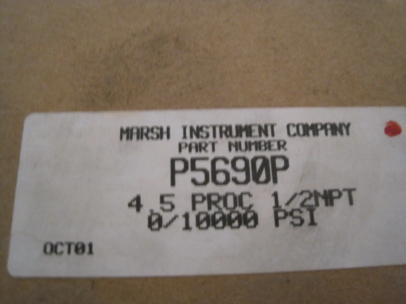 NEW MARSH INSTRUMENTS P5690P GAUGE