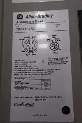 ALLEN BRADLEY 281G-F12S-10B-RRG-CBG /C  AMORSTART MODULE 280G-FS-10-RG STK 2910
