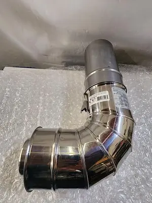 DOUBLE WALL STAINLESS STEEL ELBOW SSD4'' 90 DEG