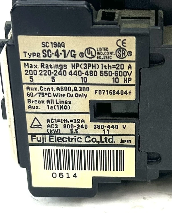 Used FUJI ELECTRIC SC19AG Motors (misc) | Industrial Parts R Us Inc. #359354