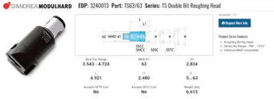 D'Andrea MB63 Rough Boring Head TS 63/63  (LOC2755B)