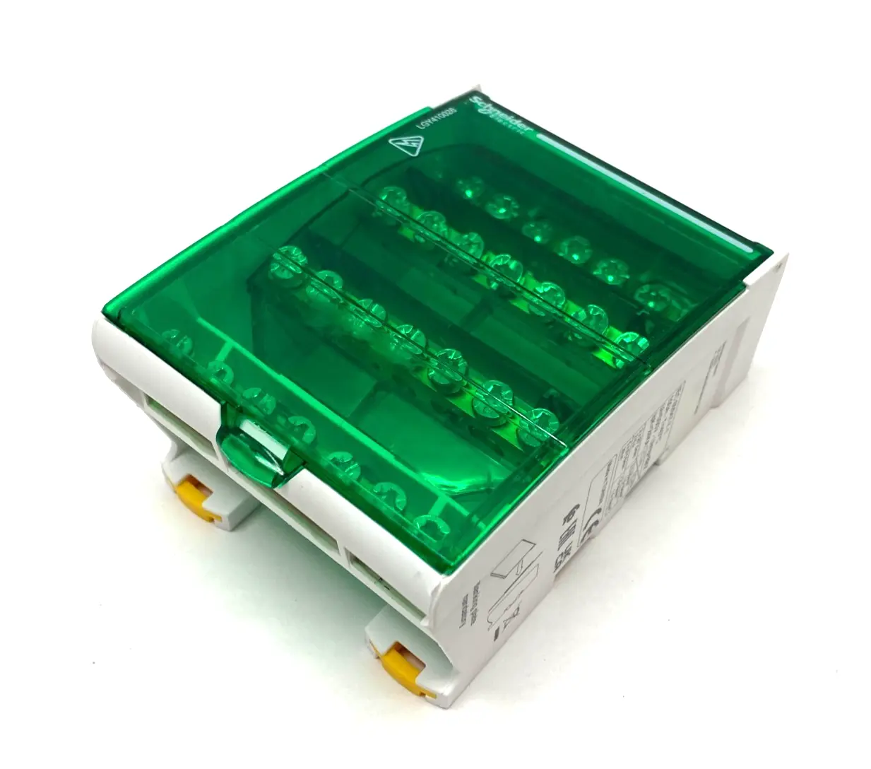 USED SCHNEIDER ELECTRIC LINERGY DS SCREW DISTRIBUTION BLOCK, 4-POLE 100A