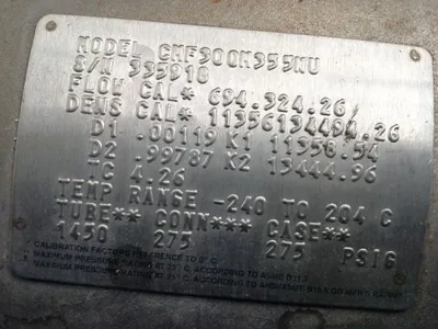 Micromotion Mass Flow Sensor model CMF300M355NU