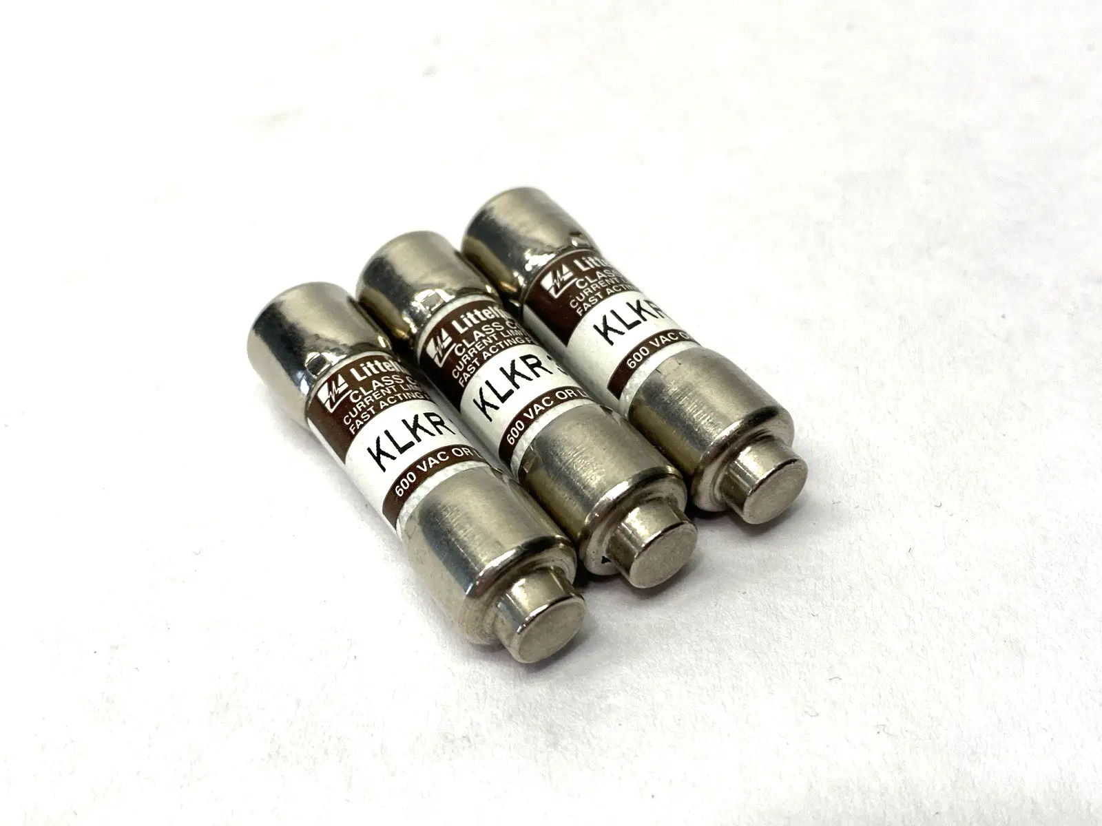 USED LITTELFUSE FAST ACTING MIDGET FUSE CLASS CC 600V 3A LOT OF 3