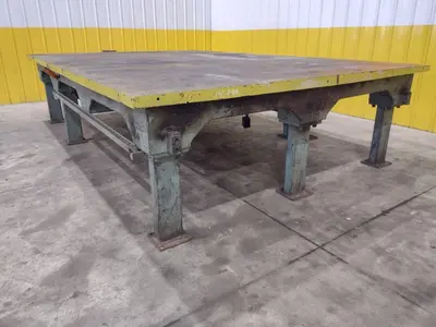 148" X 98" HEAVY DUTY STEEL LAYOUT WELDING SHOP TABLE: STOCK #23565