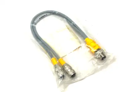 NEW TURCK 2-BRANCH SPLITTER CABLE, M M12 TO 2X F M12
