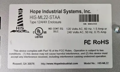 Used Hope Industrial Systems _UNKNOWN_ Automation Control (HMI) South Carolina US | Palmetto Automation #1484576