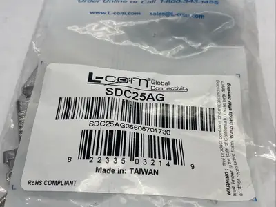 SDC25AG | L-Com  Assembled D-Sub Hood Kit, DB25/HD44 Metal - New