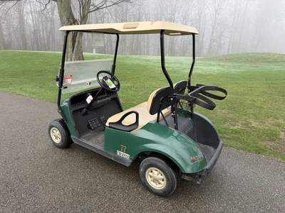 (1) 2014 E-Z-Go golf cart with a Kawasaki gas engine, includes canopy, ball carrier, fold-down winds...