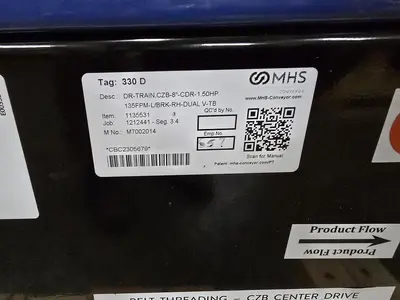 Used MHS ROLLER BED BELT CONVEYOR Belt Conveyors Wisconsin US | Packer City Sales #1301769