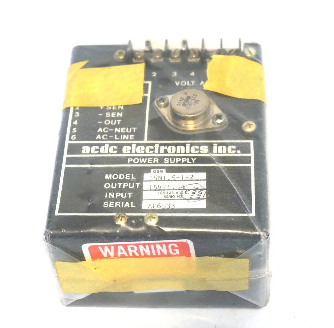 NEW ACDC ELECTRONICS 15N1.5-1-2 POWER SUPPLY 15N1512