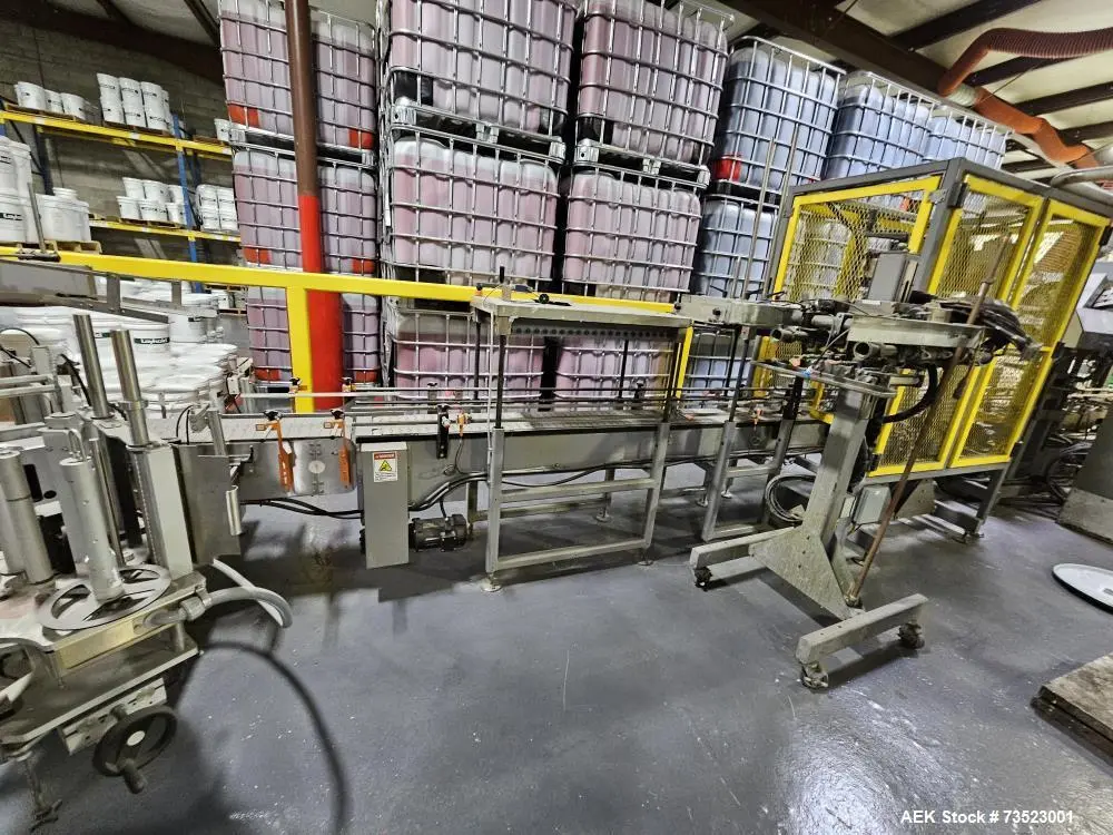 Ideal Pase (Massman) Automatic Pail Filling Line – Model APT, 1–5 Gallon, Nitrogen Purge, PLC Controls (Used)