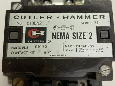 Used CUTLER-HAMMER C10DN2BB Miscellaneous Equipment (Electrical & Power) Ohio US | Surplus Asset Holdings #1236957