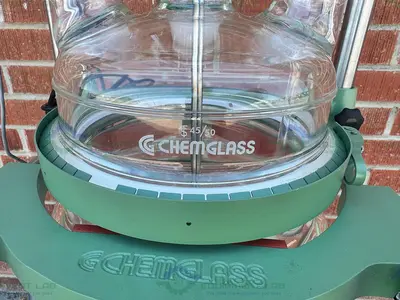 Used CHEMGLASS 20 LITER JACKETED GLASS REACTOR W/ J-KEM OVERHEAD STIRRER Reactors California US | Equipment Lab #1388409
