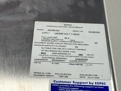Used 2016 ESPEC EZO60EA Heat Treating Units Ohio US | HGR 24 #1487021