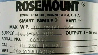 NEW ROSEMOUNT 3051-CG2A22A1AS1B4 PRESSURE TRANSMITTER 1199SCW65A11