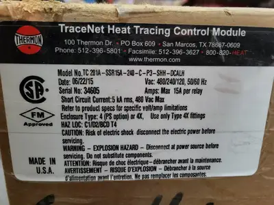 NEW THERMON TC201A-SSR15A-240-C-P3-SHH-DCALH