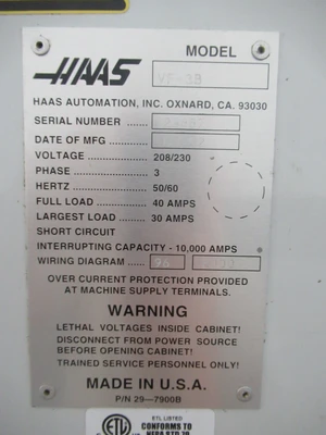 Used 2002 HAAS VF-3 Vertical Machining Centers Minnesota US | Machinesused.com #1517727