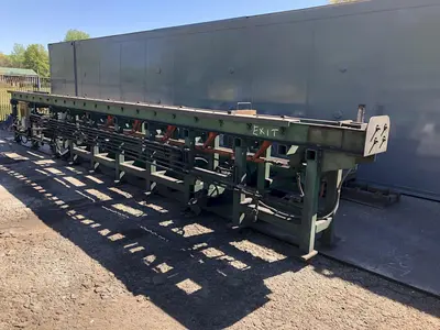 20' SUTTON POWERED INFEED & OUTFEED CONVEYORS / RACKS: STOCK #16743