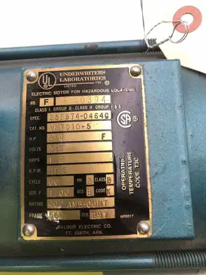 Baldor VM7010-5 3/4HP Hazardous Location Electric Motor 1725RPM 575V 3PH 56C