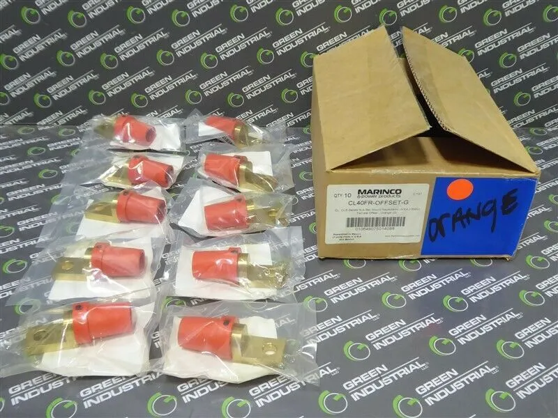 Box of 10 Marinco CL40FR-OFFSET-G Bus Bar Mount Female Receptacles Orange New NIB