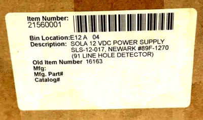 NEW SOLA /EMERSON SLS-12-017T POWER SUPPLY SLS12017T
