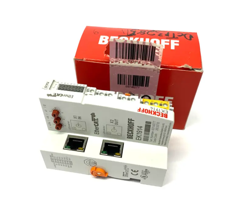 Used BECKHOFF ETHERCAT COUPLER W/ INTEGRATED DIGITAL STANDARD & SAFETY I/OS PLC Ethernet Equipment | Maverick Industrial Sales #1112048