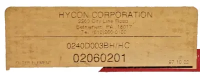NEW HYDAC 0240D020RH/HC