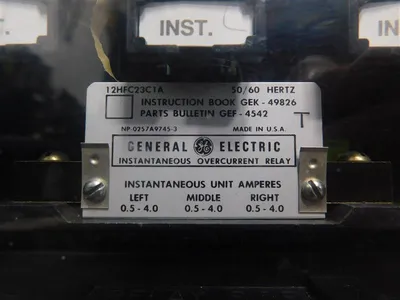 General Electric 12HFC32C1A Instantaneous Overcurrent Relay 4.0A 50/60Hz Used