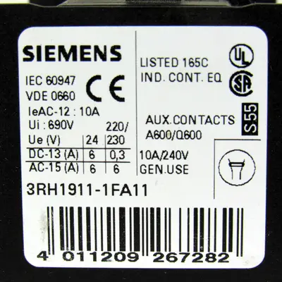 USED SIEMENS 3RH1911-1FA11