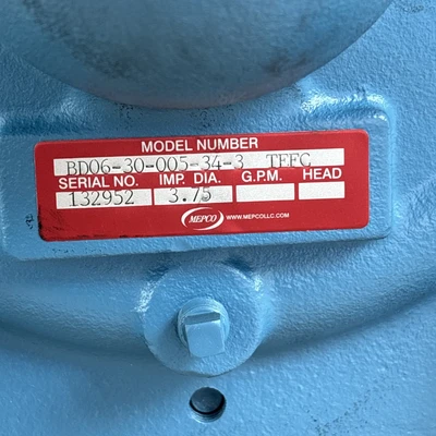 New | in-Stock MEPCO BD06-30-005-34-3 Centrifugal Pumps Indiana US | J&J Industrial Supply #1470303