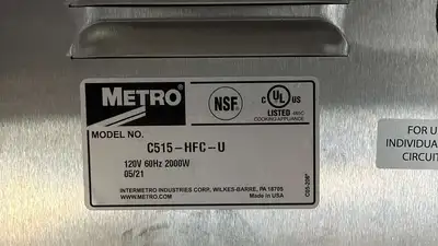 New | in-Stock Metro Old Stock Metro C515-HFC-U C5 1 Series Non-Insulated Heated Holding Cabinet 120V Heated Cabinets & Displays Illinois US | Falcon Restaurant Supply #1375042