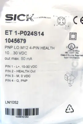 NEW SICK ET 1-P024S14 PROXIMITY SENSOR 1045679