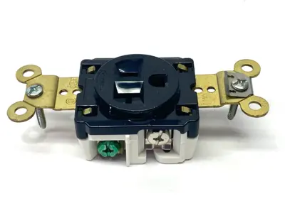 New | in-Stock Hubbell Black Straight Blade Single Receptacle 2-Pole 3-Wire 125V 20A Electrical Fittings Michigan US | Maverick Industrial Sales #1402549