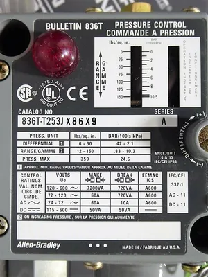 Allen Bradley 836T-T253JX86X9 Pressure Switch Series A New NIB