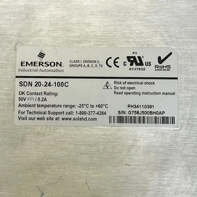 Used EMERSON SDN20-24-100C Miscellaneous Equipment (Electrical & Power) | Surplus Asset Holdings #1203711