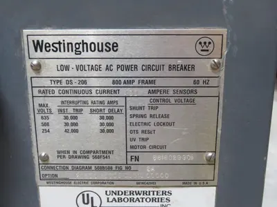 Used WESTINGHOUSE DS-206 Circuit Breakers Texas US | Aucto #1307192