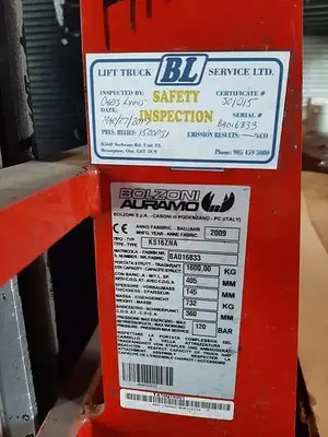 USED BOLZONI CARTON CLAMPS