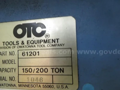 Used OTC 150/250 H-Frame Presses New Jersey US | Machinery Values #1548856
