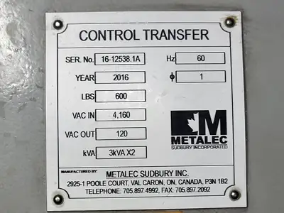 3 kVA x 2 Control Power Transfer Box 4160 pri. volts, 120/240 sec. volts