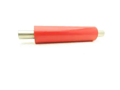 2"x 8" Red Polyurethane Conveyor Roller 1" Stainless Threaded Shaft  Lot of 3