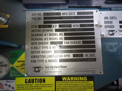 USED 2020 TWIN CITY FAN & BLOWER 300 EPLFN SW CL3 ARR4