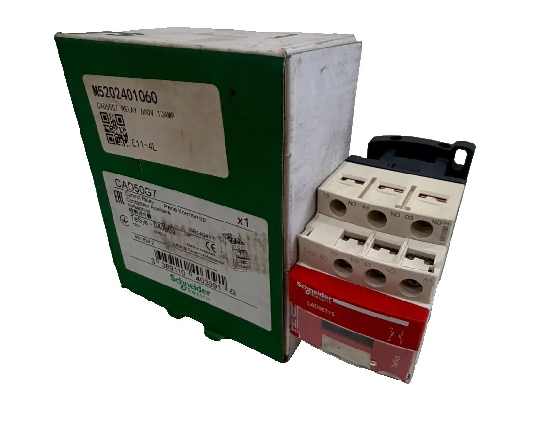NEW SCHNEIDER ELECTRIC LAD9ET1S CONTROL RELAY 120V 50/60HZ 10A 600V CAD50G7
