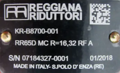 NEW REGGIANA RIDUTTORI KR-B8700-001 REDUCER RR65D MC R=16.32 RF A KRB8700001
