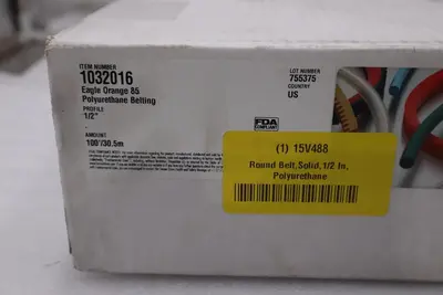EAGLE BELTING 1032016/ 15V488 Round Belt Solid 1/2 In Polyurethane STOCK 3153CC